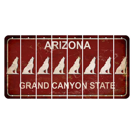 Arizona Maroon Cut License Plate Strips (Set of 8)