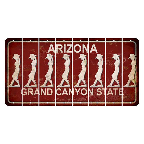 Arizona Maroon Cut License Plate Strips (Set of 8)