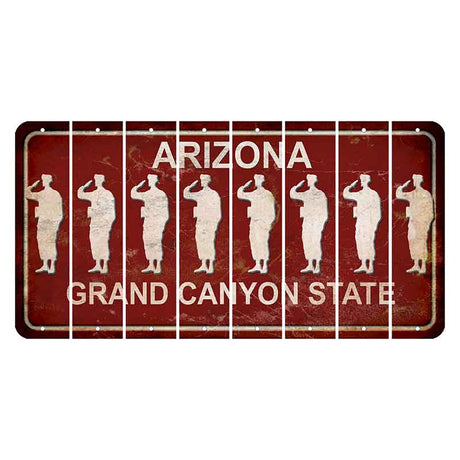 Arizona Maroon Cut License Plate Strips (Set of 8)