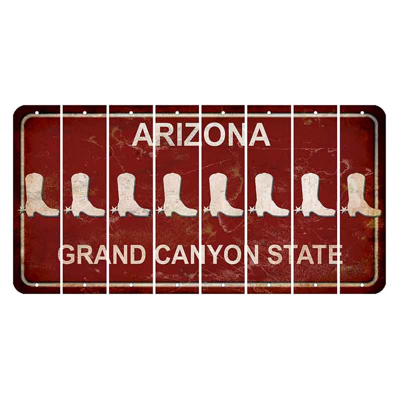 Arizona Maroon Cut License Plate Strips (Set of 8)