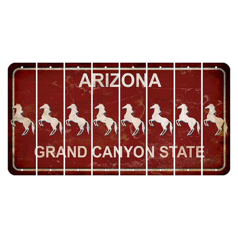 Arizona Maroon Cut License Plate Strips (Set of 8)