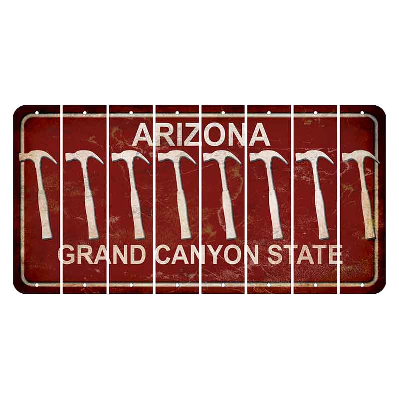 Arizona Maroon Cut License Plate Strips (Set of 8)