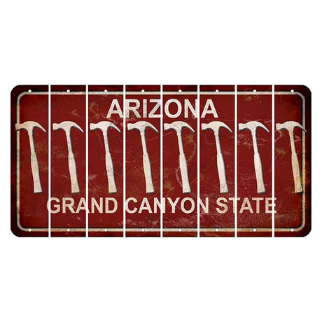 Arizona Maroon Cut License Plate Strips (Set of 8)