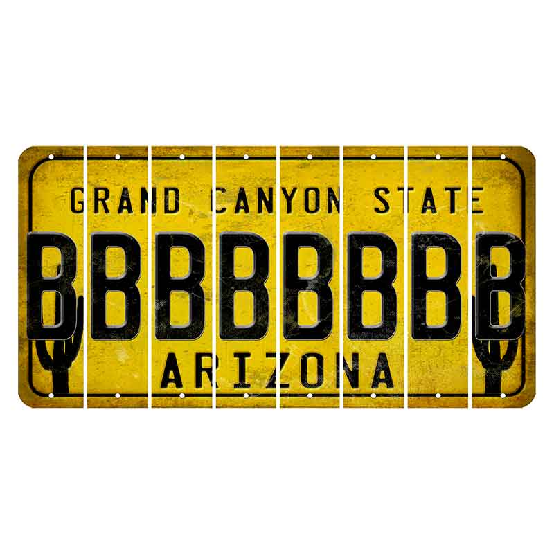 Arizona Yellow Cut License Plate Strips (Set of 8)