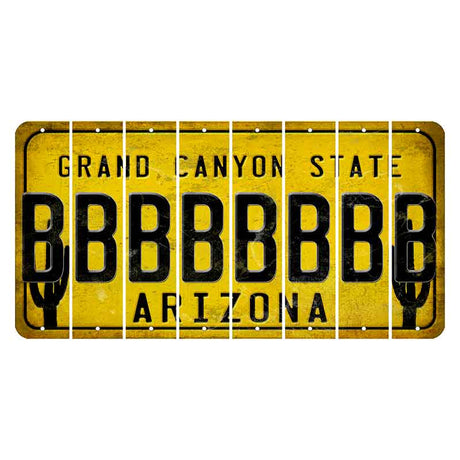 Arizona Yellow Cut License Plate Strips (Set of 8)