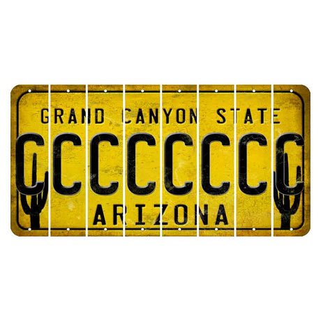 Arizona Yellow Cut License Plate Strips (Set of 8)