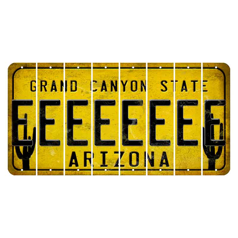 Arizona Yellow Cut License Plate Strips (Set of 8)