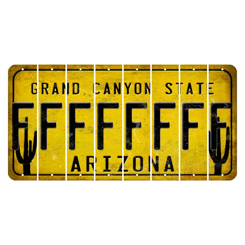 Arizona Yellow Cut License Plate Strips (Set of 8)