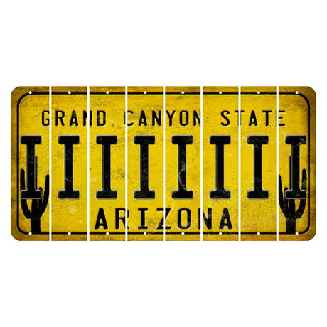 Arizona Yellow Cut License Plate Strips (Set of 8)