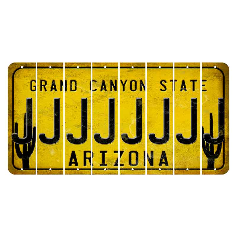 Arizona Yellow Cut License Plate Strips (Set of 8)