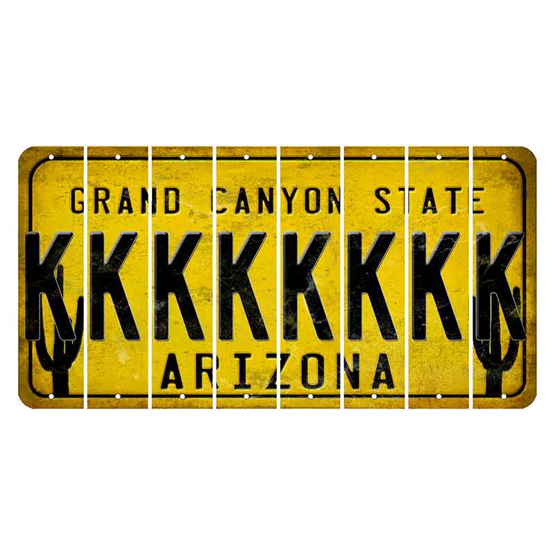 Arizona Yellow Cut License Plate Strips (Set of 8)