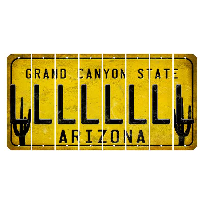 Arizona Yellow Cut License Plate Strips (Set of 8)