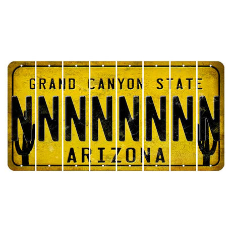 Arizona Yellow Cut License Plate Strips (Set of 8)