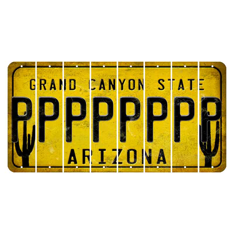 Arizona Yellow Cut License Plate Strips (Set of 8)