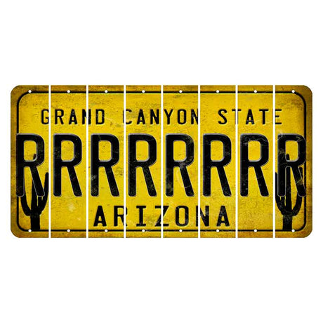 Arizona Yellow Cut License Plate Strips (Set of 8)