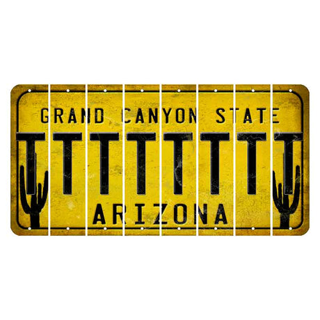 Arizona Yellow Cut License Plate Strips (Set of 8)