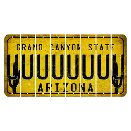 Arizona Yellow Cut License Plate Strips (Set of 8)