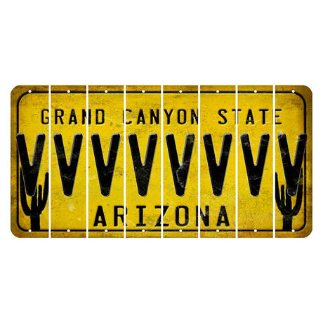 Arizona Yellow Cut License Plate Strips (Set of 8)