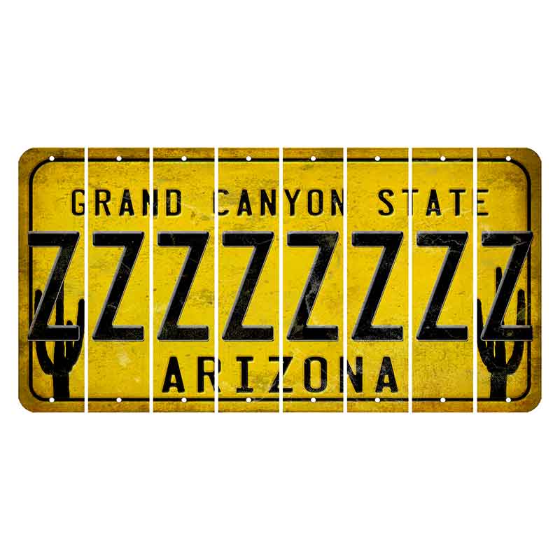 Arizona Yellow Cut License Plate Strips (Set of 8)