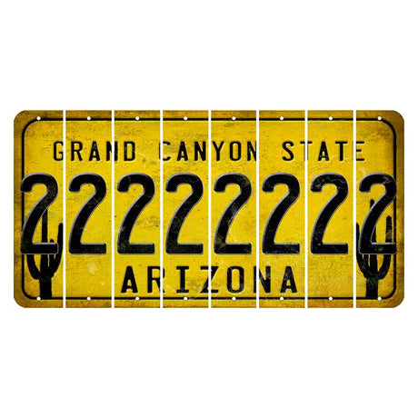 Arizona Yellow Cut License Plate Strips (Set of 8)