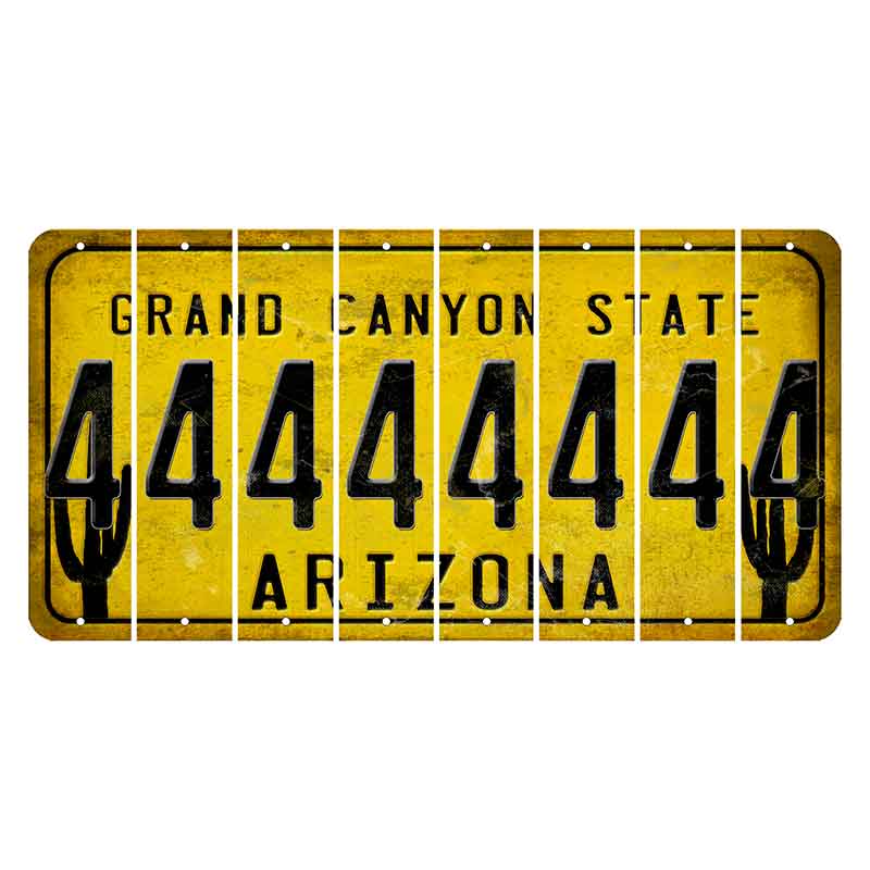 Arizona Yellow Cut License Plate Strips (Set of 8)