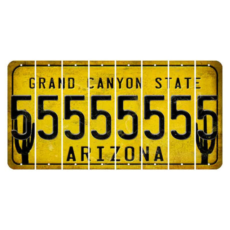 Arizona Yellow Cut License Plate Strips (Set of 8)