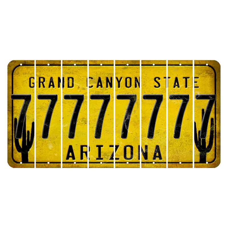 Arizona Yellow Cut License Plate Strips (Set of 8)