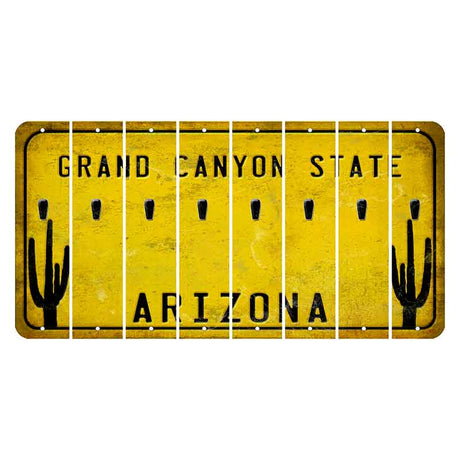 Arizona Yellow Cut License Plate Strips (Set of 8)