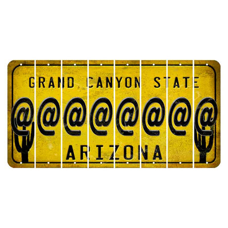 Arizona Yellow Cut License Plate Strips (Set of 8)