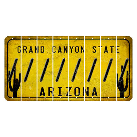 Arizona Yellow Cut License Plate Strips (Set of 8)