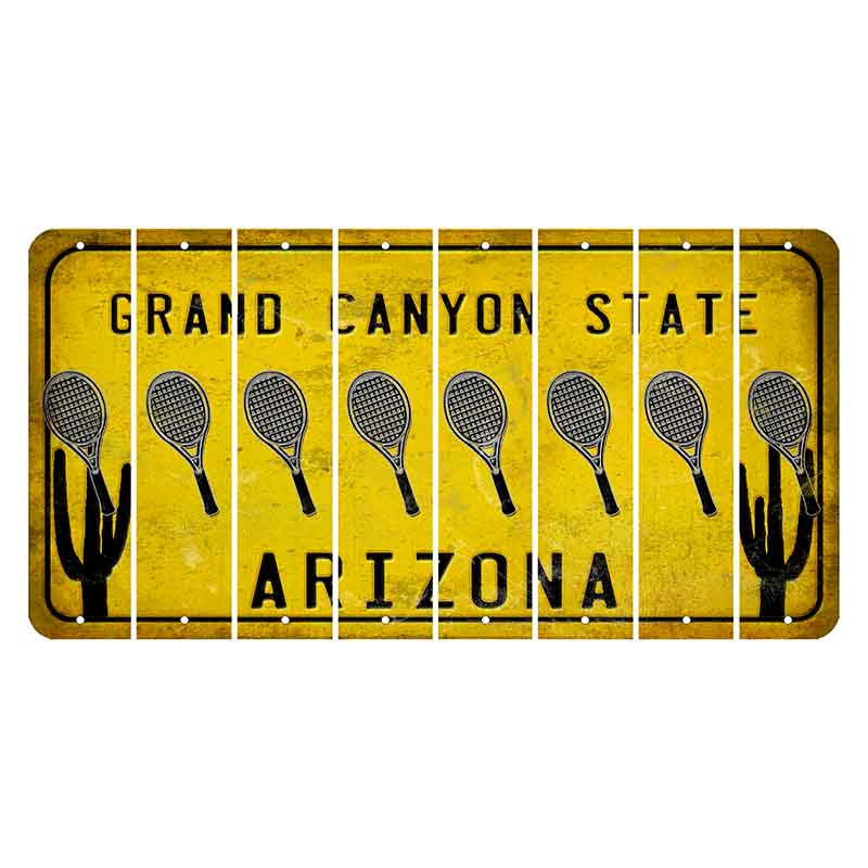 Arizona Yellow Cut License Plate Strips (Set of 8)