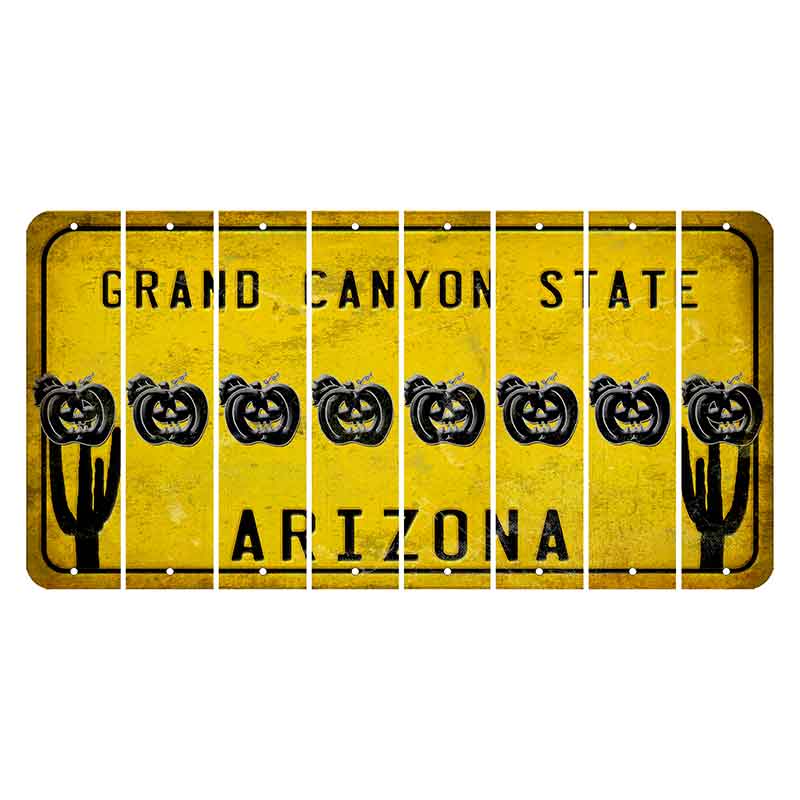 Arizona Yellow Cut License Plate Strips (Set of 8)