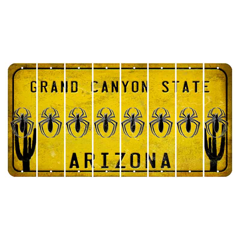 Arizona Yellow Cut License Plate Strips (Set of 8) Soldier - Saluting