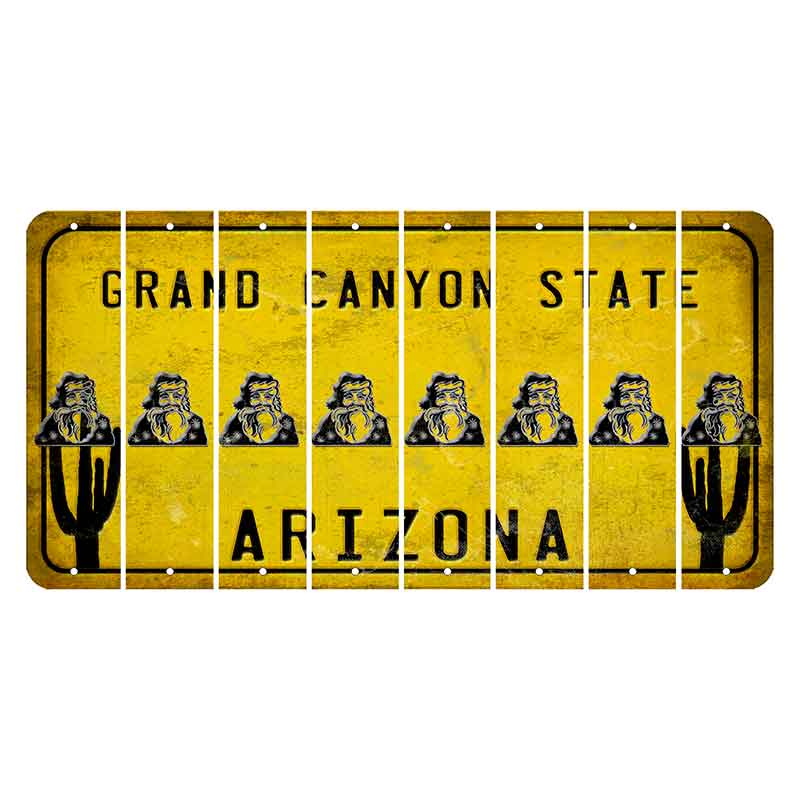 Arizona Yellow Cut License Plate Strips (Set of 8)