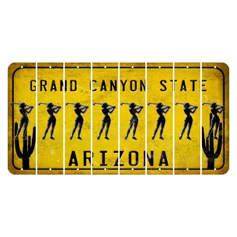 Arizona Yellow Cut License Plate Strips (Set of 8)