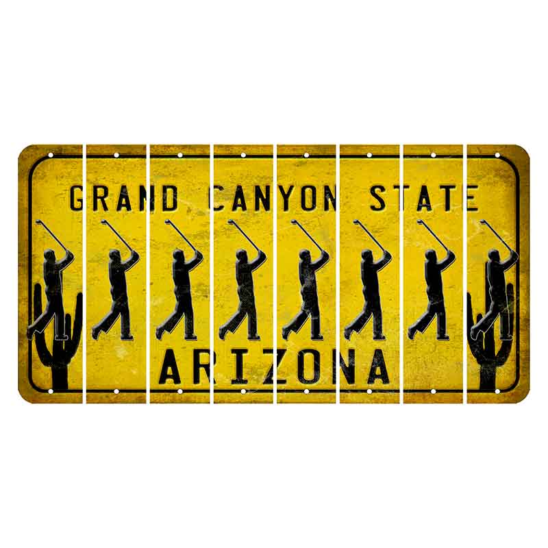 Arizona Yellow Cut License Plate Strips (Set of 8)