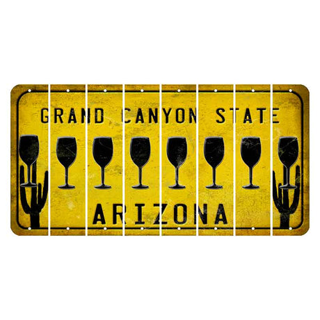 Arizona Yellow Cut License Plate Strips (Set of 8)