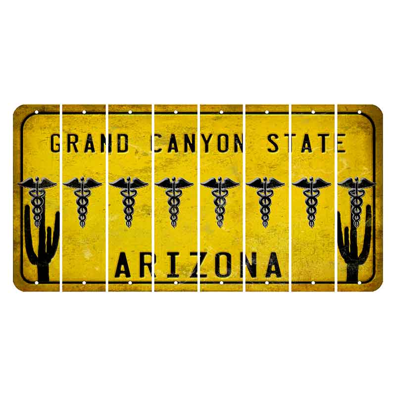 Arizona Yellow Cut License Plate Strips (Set of 8)