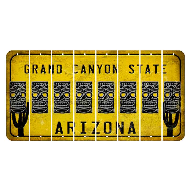 Arizona Yellow Cut License Plate Strips (Set of 8)