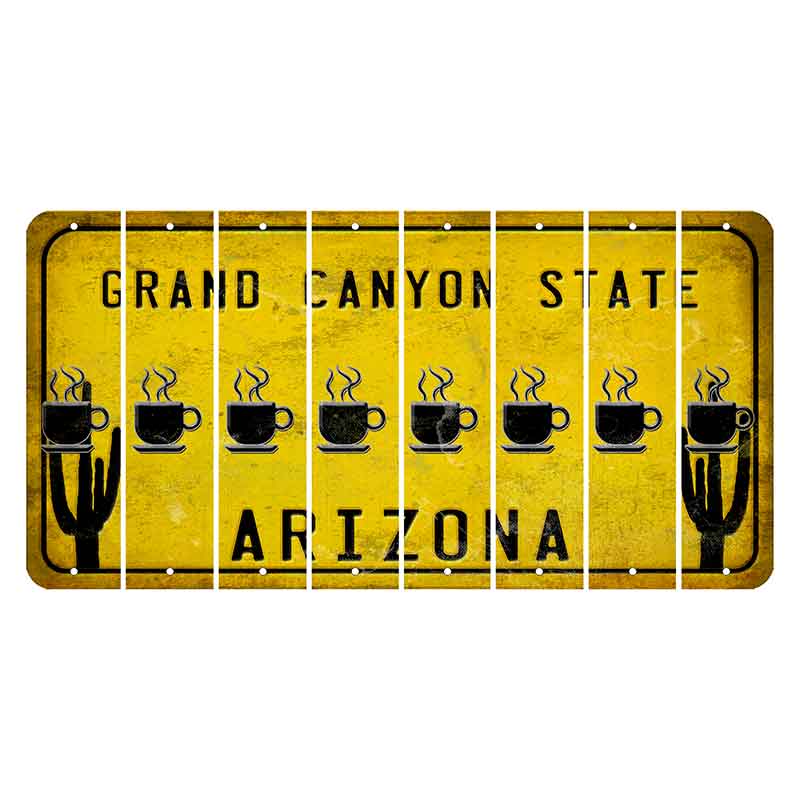 Arizona Yellow Cut License Plate Strips (Set of 8)