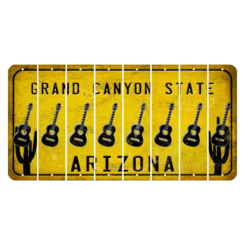 Arizona Yellow Cut License Plate Strips (Set of 8)