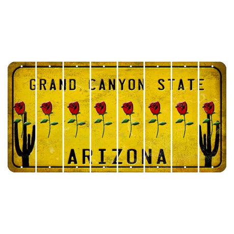 Arizona Yellow Cut License Plate Strips (Set of 8)