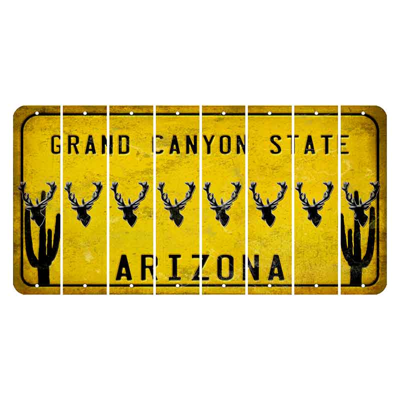 Arizona Yellow Cut License Plate Strips (Set of 8) Elf