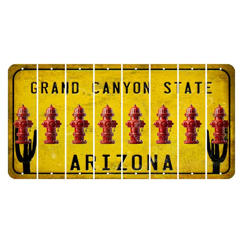 Arizona Yellow Cut License Plate Strips (Set of 8)