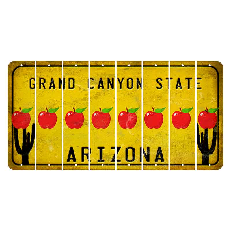 Arizona Yellow Cut License Plate Strips (Set of 8)