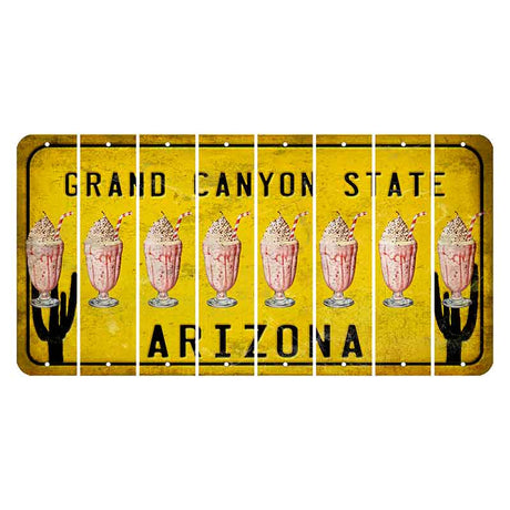 Arizona Yellow Cut License Plate Strips (Set of 8)