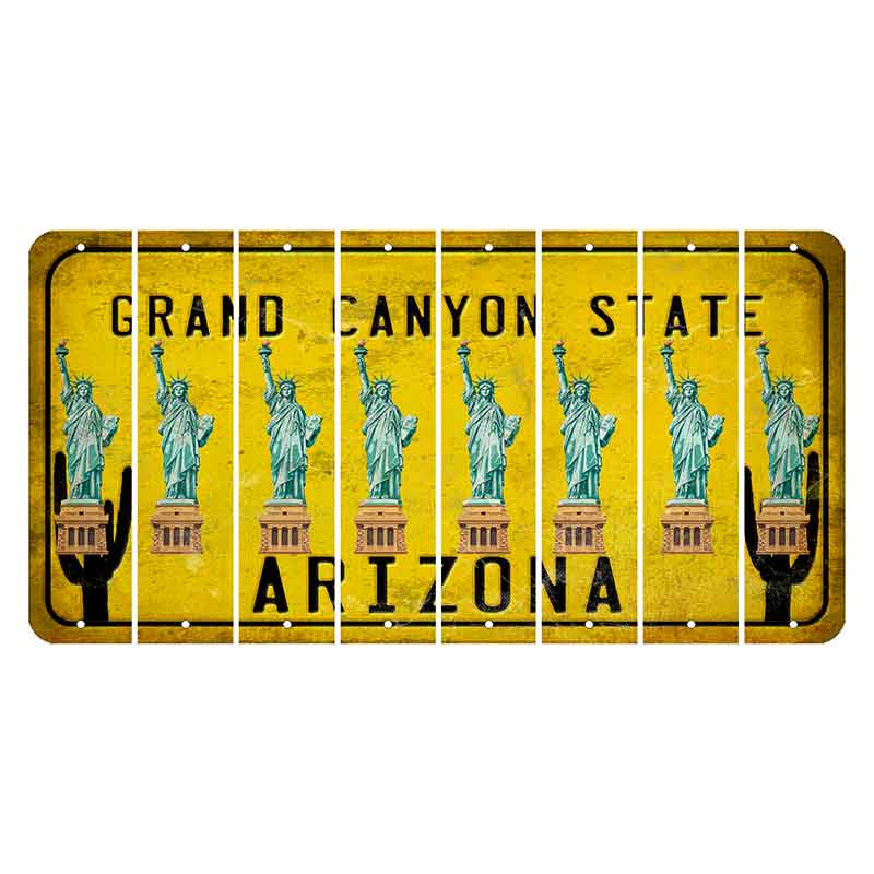 Arizona Yellow Cut License Plate Strips (Set of 8)