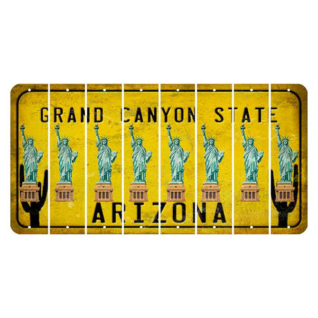 Arizona Yellow Cut License Plate Strips (Set of 8)