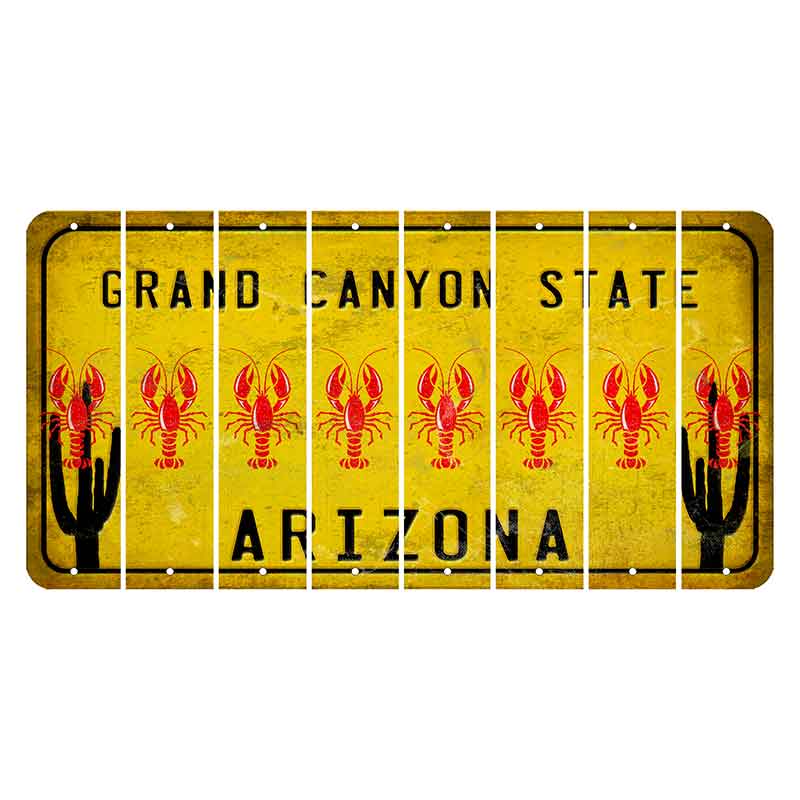 Arizona Yellow Cut License Plate Strips (Set of 8) Liberty Bell