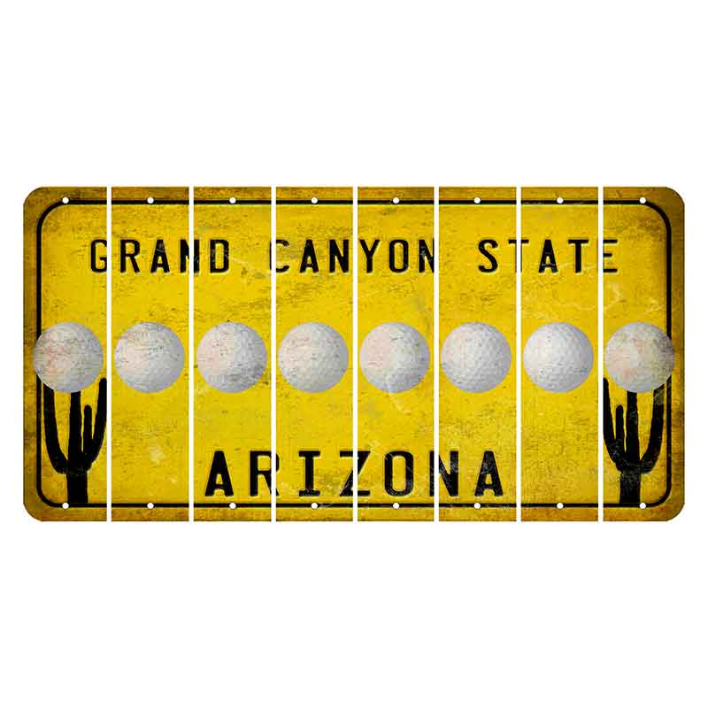 Arizona Yellow Cut License Plate Strips (Set of 8) Gnome